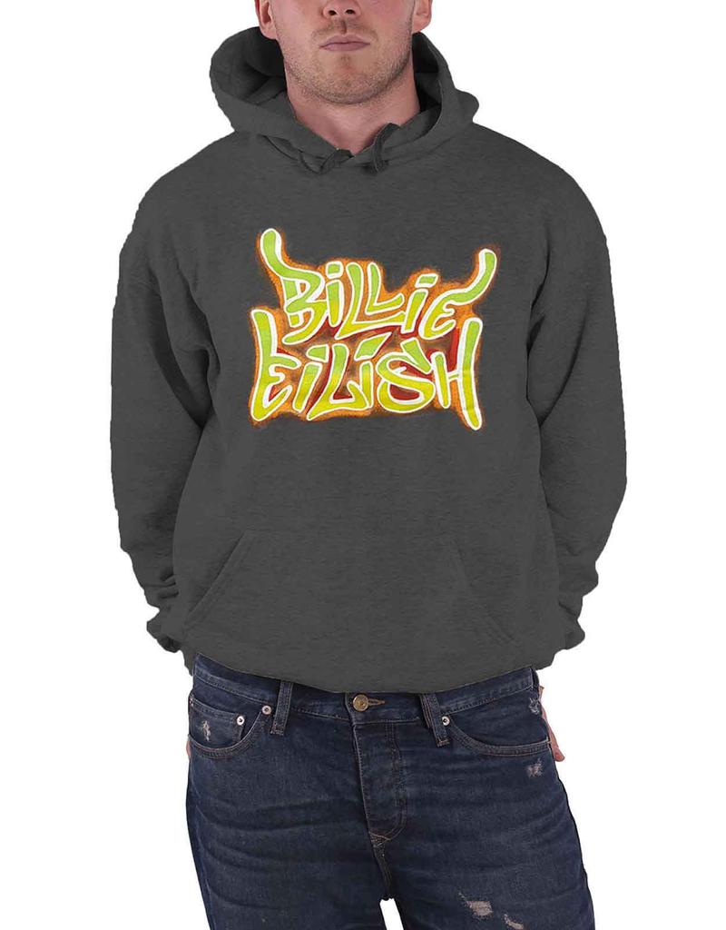 Pullover Hoodie Black Billie Eilish 'Airbrush Flames' NEW & OFFICIAL! Pullover Hoodie Black Billie Eilish 'Airbrush Flames' NEW & OFFICIAL!