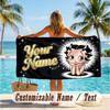 Custom Text Beach Towel, Soft Absorbent Swimming Multi-use TowelBetty Boop