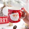 Santa Claus Mug Cartoon Ceramic Coffee Cup Decorate Home Breakfast Drinks Oatmeal Milk Mug Fine Ceramic Coffee Cup Holiday Gifts