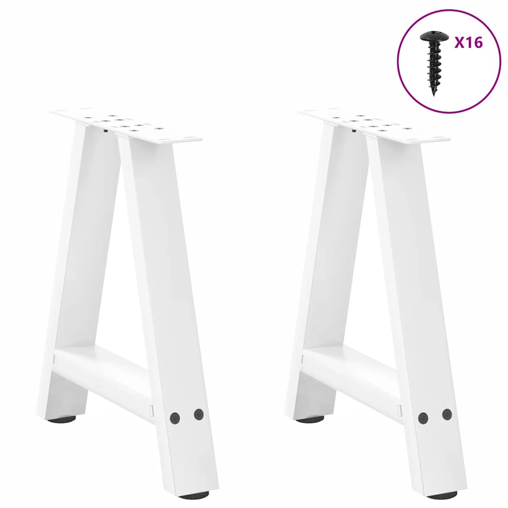 Vidaxl Coffee Table Legs, 2 Pcs, White, 38X(42-43) Cm, Steel
