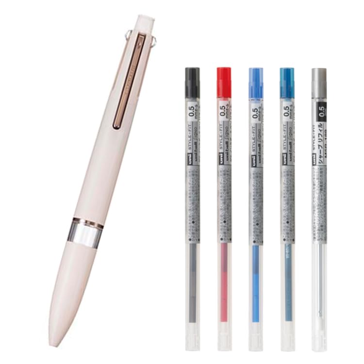 

Holder 5 Mitsubishi Pencil Style Fit Ivory Refills in and Sharpie Pens Includes Original Logo Sticker [5-Color + Refills] 5-Color Holder, Meister, слоновая кость