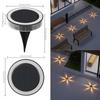 Outdoor Solar Wall Light Waterproof Round Petal Garden Ground-Mounted Lamp with 8 Modes for Deck Fence Landscape Lighting
