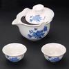 Anti-scalding teapot ceramic cover bowl large tea cup Kung Fu tea set Sancai Pu'er tea bowl hand-held teapot white porcelain