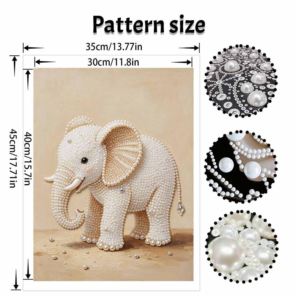 Pearl DIY Art Painting Cute Elephant Handcrafted Picture Indoor Wall Ornament Relaxing Leisure Hobby Exquisite Home Decoration Gift