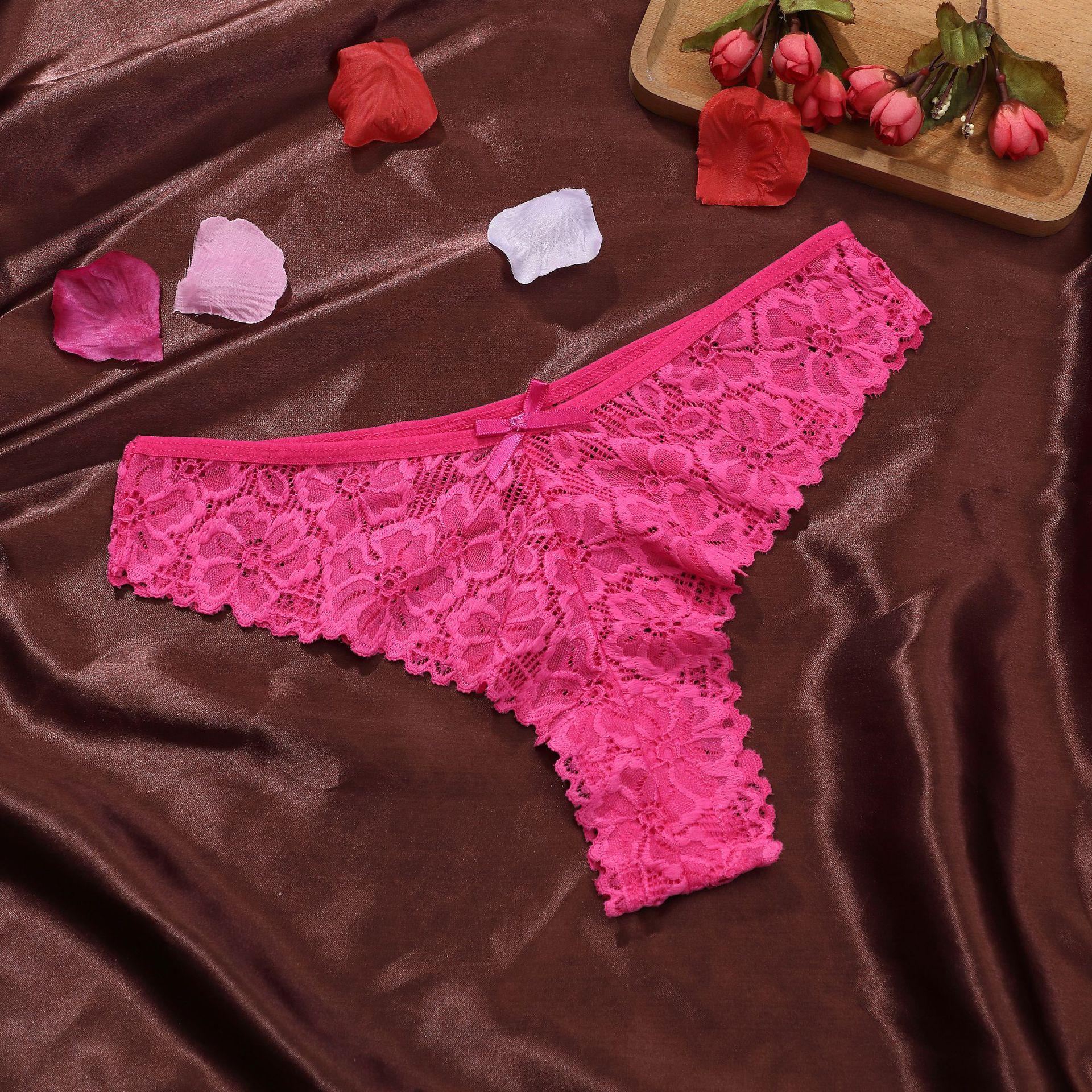 

Ultra-Thin French Lace Jacquard Low-Waist Hip-Lifting Panties Medium