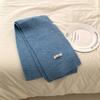 Manufacturer solid color autumn and winter versatile wool knitted scarf, soft and white student wool scarf