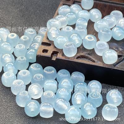 Eisstil Blau Aquamarin Perle Schmuck Spacer für DIY Armbänder & Halsketten