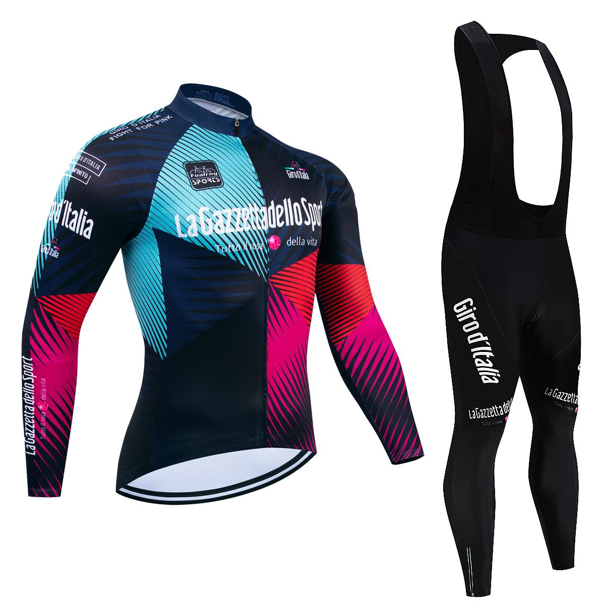 

Tour De Italy Premium Anti-UV Long Sleeve Downhill Cycling Suit Autumn Quick-Dry Pro Racing Uniform 2026 Autumn Breathable Cycling Suit Set S