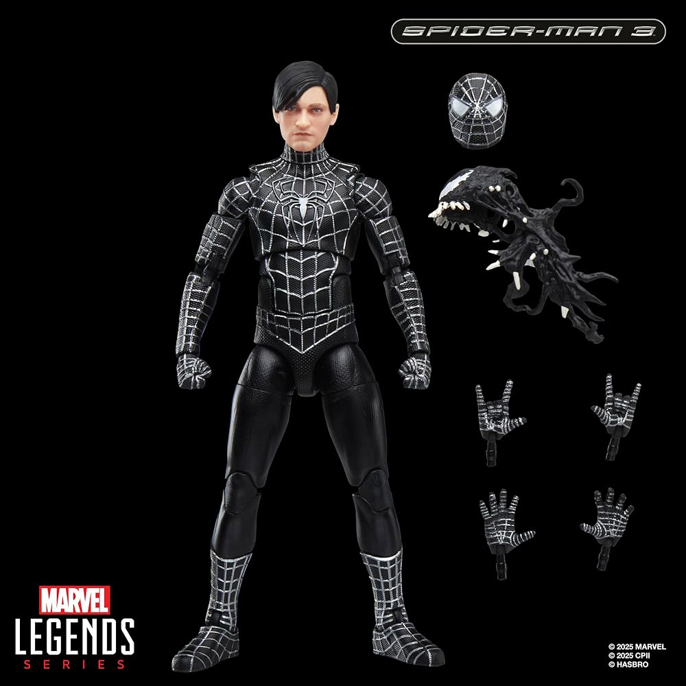 Hasbro Marvel Legends Serie "Spider-Man 3" Sammler-Actionfigur 15cm mit Spider-Man Symbiote Zubehör (G0589) Authentisch
