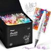 Ohuhu Illustration Brush 104 Illustration Marker Includes 1 Blender Honolulu Series Markers, Type, Brush/Bold, Colors, Professional-Use Pens, Pen,