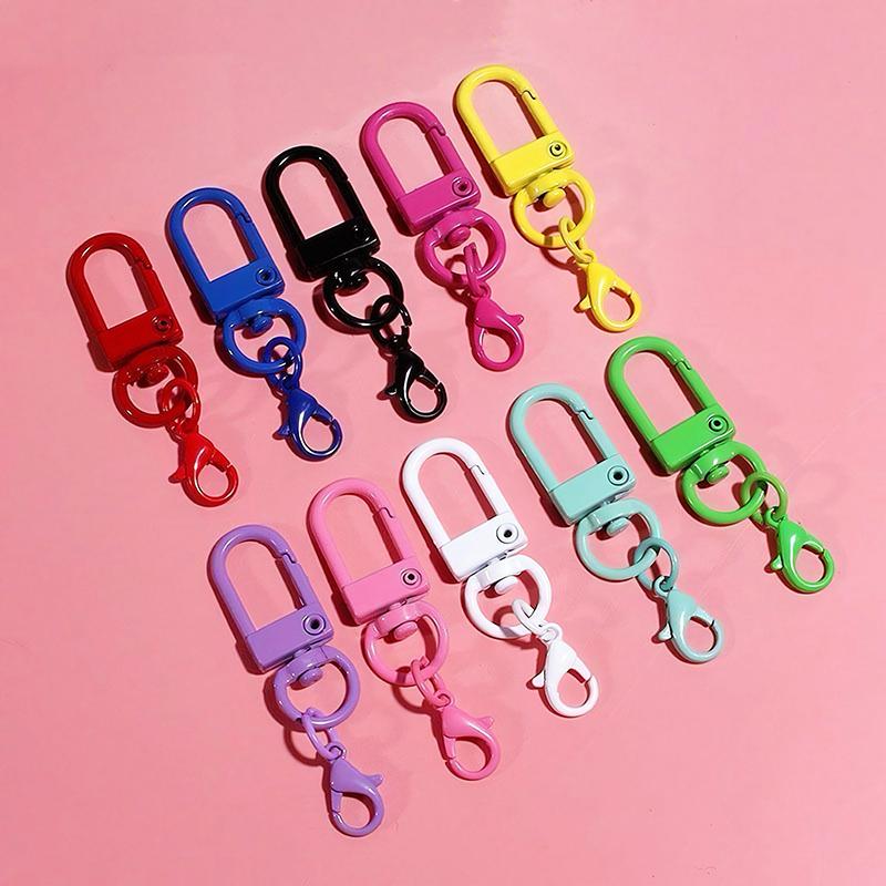 10/50 Pcs Colorful Carabiner Clasp Key Chain Rotating Keyrings For Diy Key Chain Bags Pendants Accessories