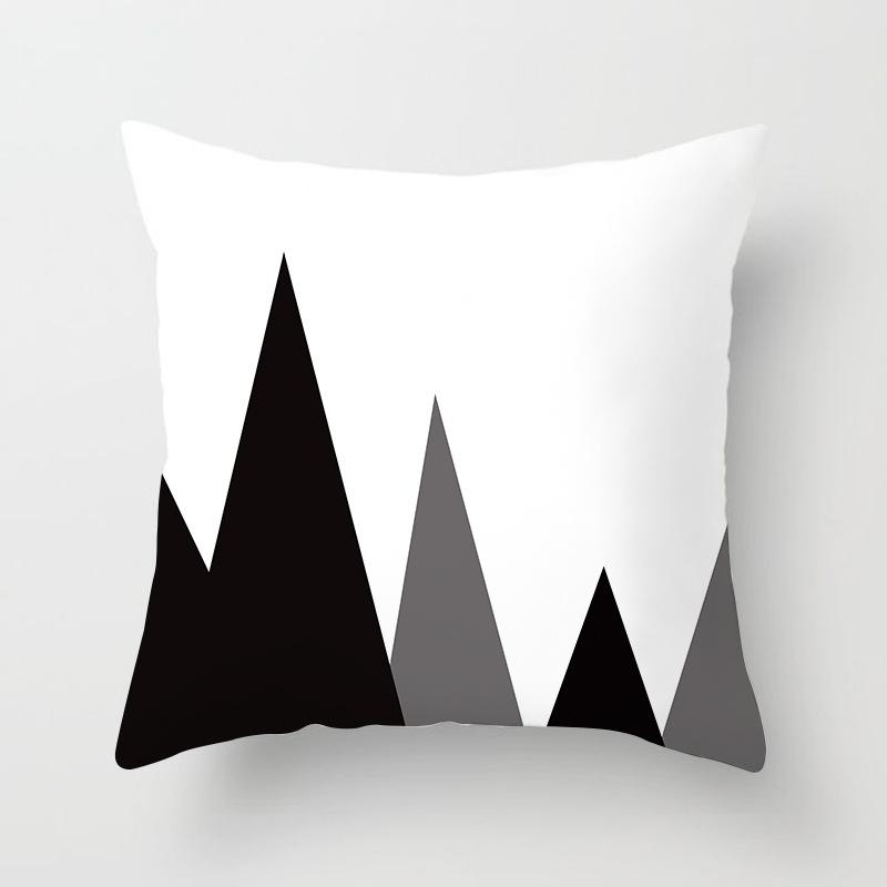 New Simple Black and White Plain Pillowcase Geometric Home Cushion Cover