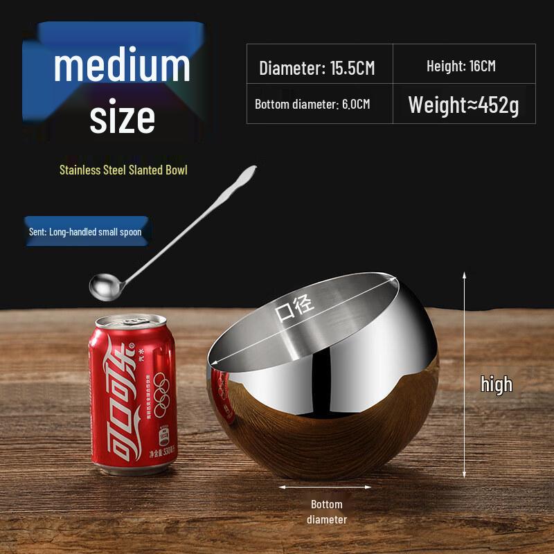 Stainless Steel Slanted Dipping Bowl