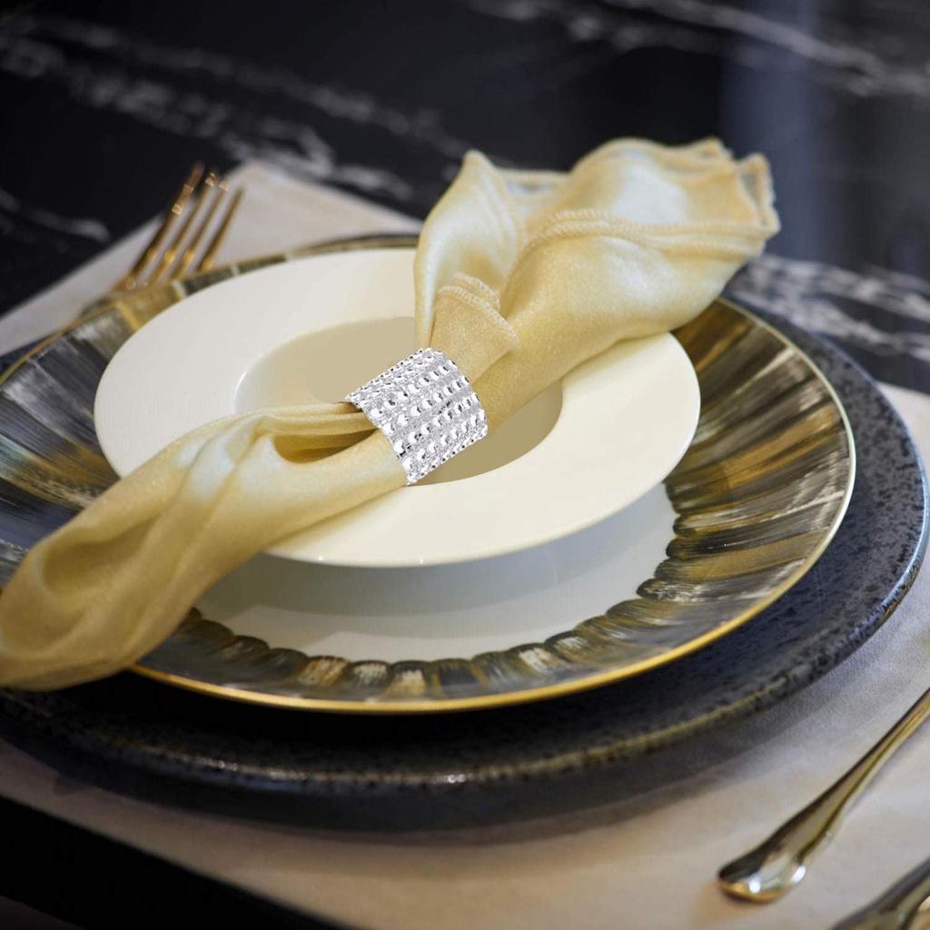 STRASSED NAPKIN HOLDER FOR HOLIDAYS WEDDING DINNERS NAPKIN HOLDER Fabric Napkin Holder Cloth Napkin Ring