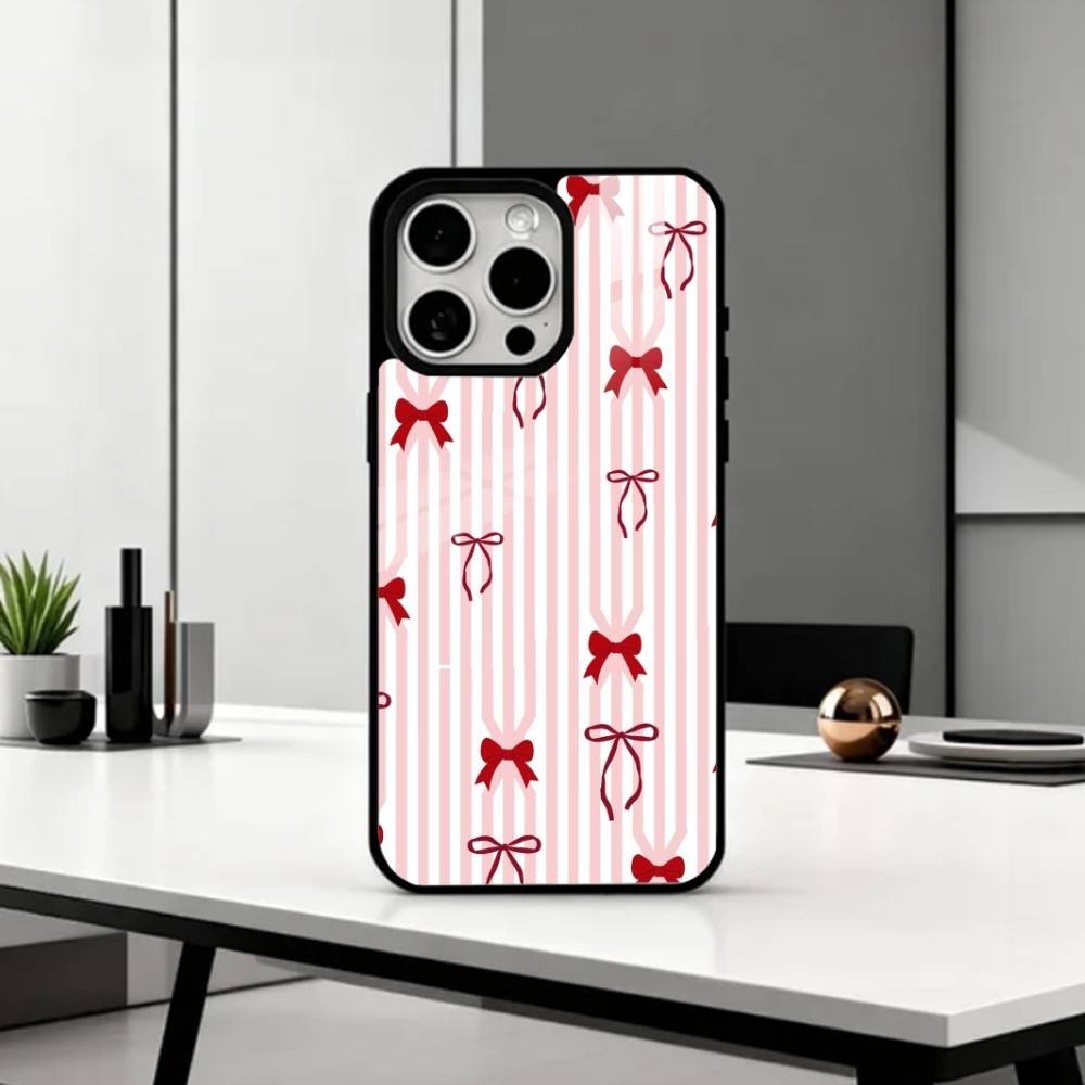 Cute Bowknot Print    Phone Case For iPhone17,16,15,14,13,12,11 Plus,Pro Max Magnetic For Magsafe Wireless Charging