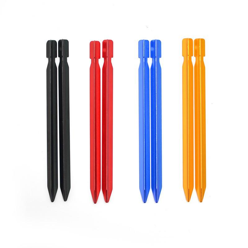 Ultra-Light Aluminum V-Shaped Tent Stakes, 18cm, Reinforced Ground Accessories.