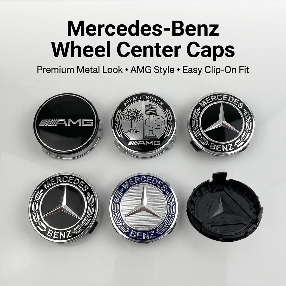 For Benz W2032026 New Car Wheel Center Hub Caps Cover 4Pcs 75mm for Mercedes Benz Amg logo B/C/E/S Class A Class C200L GLC GLK CLA W166 W163 W221