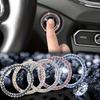 1PC One Click Start Logo Decoration Ring, Car Mounted Diamond Crystal Button, Ignition Ring Decoration Ring
