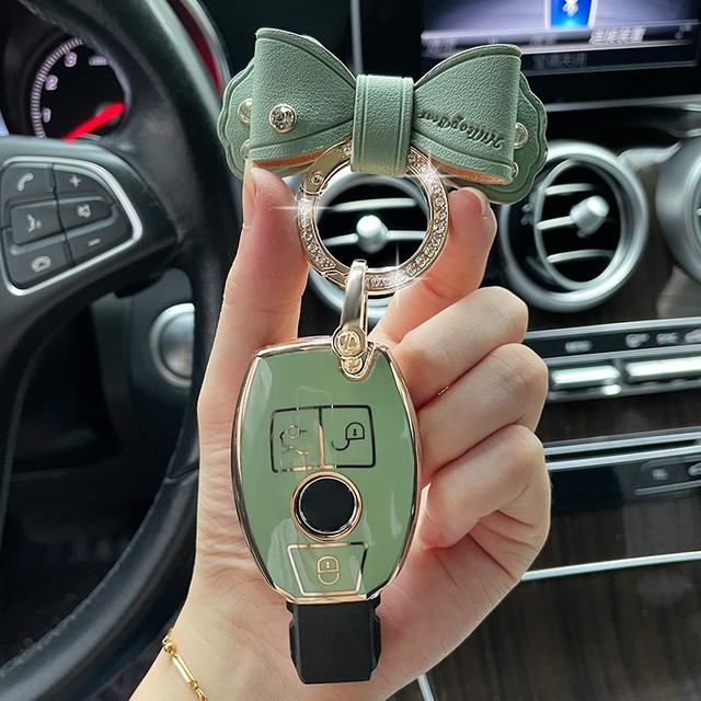 

Брелок с бантом из ТПУ, чехол для ключей от автомобиля для Mercedes Benz W204 W205 W212 GLA-R-SL класса GLK GL SLK SLC AMG-SLK-GT-CLS-GL-GLS-SLS-SLK