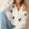Three-dimensional Flower Women's Sweater Cardigan 2025 Autumn and Winter New Elegant Button Long-sleeved Knitted Sweater