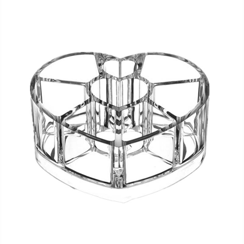 Heart-Shaped Transparent Makeup Organizer for Brushes, Pencils, and Lipsticks