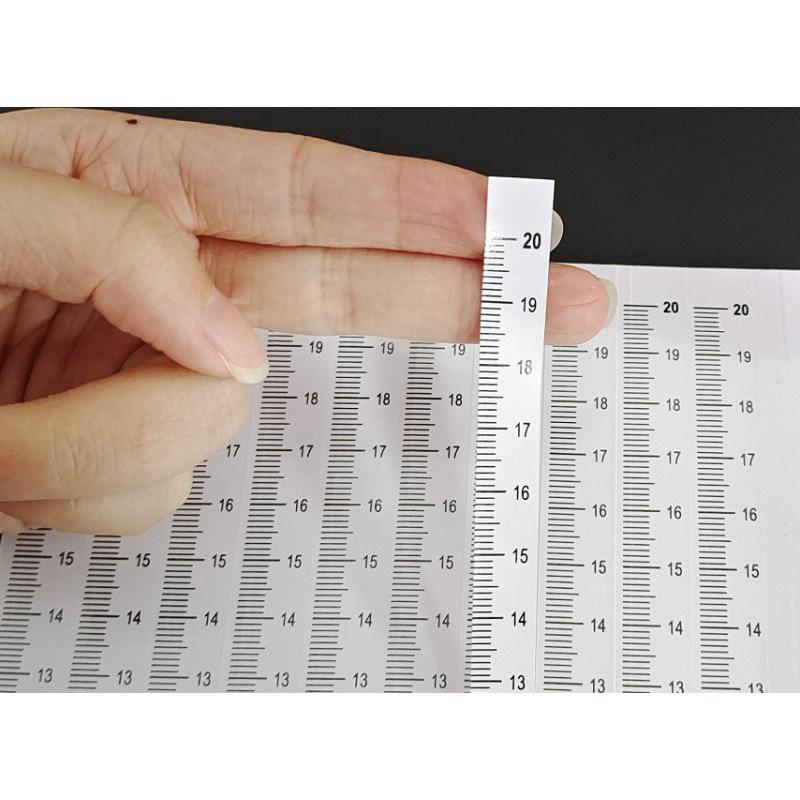Waterproof Self-Adhesive Scale Ruler Sticker - Midpoint Measurement Marker.