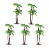 5Pcs Mini Coconut Palm Tree Modelo Planta DIY Paisagem Bonsai Decoração de casa de bonecas