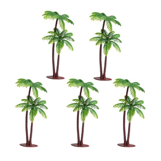 5Pcs Mini Coconut Palm Tree Modelo Planta DIY Paisagem Bonsai Decoração de casa de bonecas