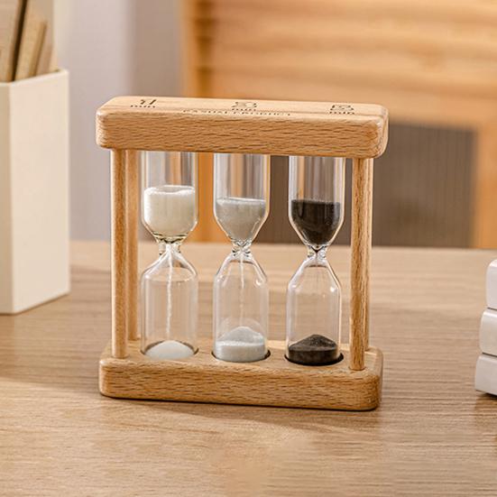 Sand Timer Set 1Min 3Min 5Min Hourglass 3-in-1 Desktop Sand Clock for Cooking Classroom Exercise Home Office Decoration