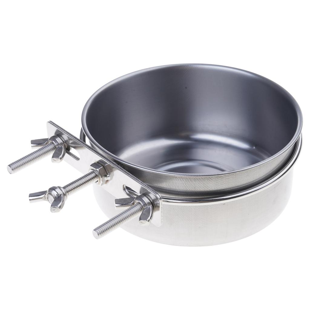 Cage Cats Water Food Dispenser Bowl for Small Animals Rabbit Stainless Steel for Pets Cage Mount Hanging Bowls