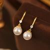 Banyan Tree S925 Silver Light Luxury Pearl Ear Hooks - Elegant Women's Earrings