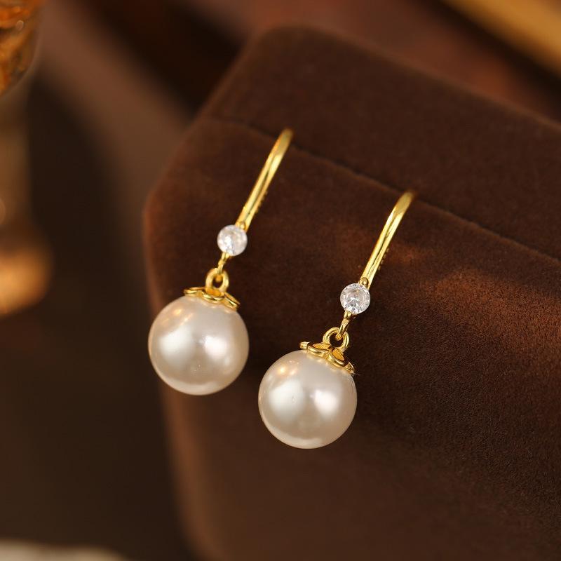 Banyan Tree S925 Silver Light Luxury Pearl Ear Hooks - Elegant Women's Earrings