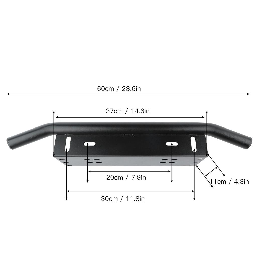 License Plate Lamp Bar Aluminium Alloy Black 60x12x9cm Driving Working Light Base Support for Off Road Vehicle