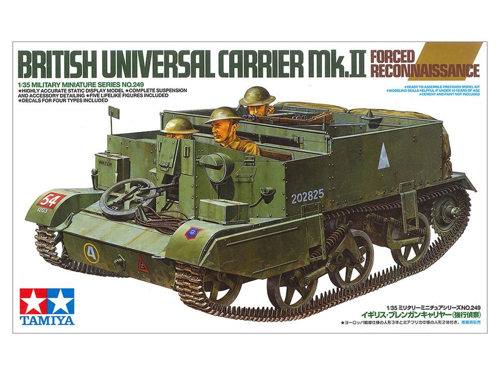 Tamiya 1/35 Military Miniature Series No. 249 British Army Bren Gun Carrier Forced Reconnaissance Plastic Model 35249