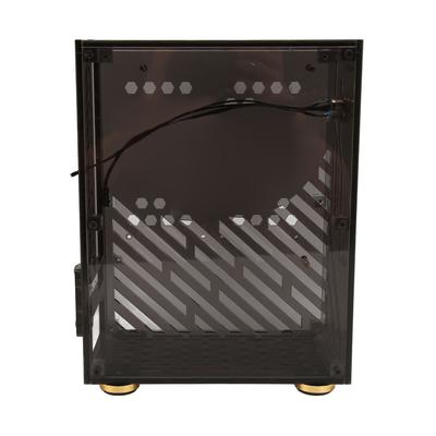Mini ITX-chassi 4,3L Klar akrylpanel 360 graders kylning Dämpande fötter Mini PC-chassi för