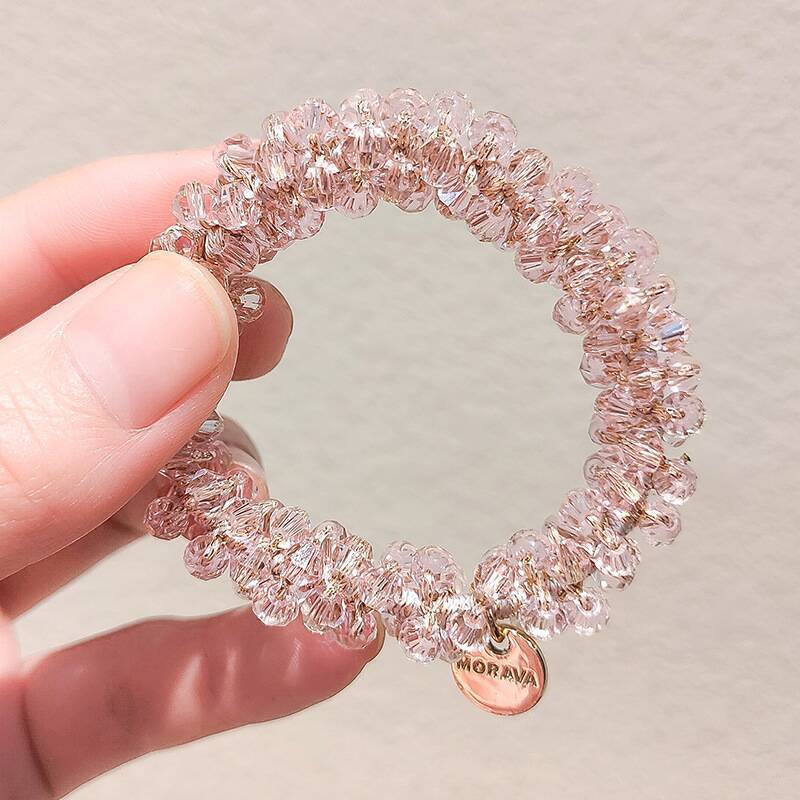Imitation Pearl Hair Tie, Korean Hair Accessory, Beaded Elastic Band, Women's Hair Tie for Buns, High Elasticity