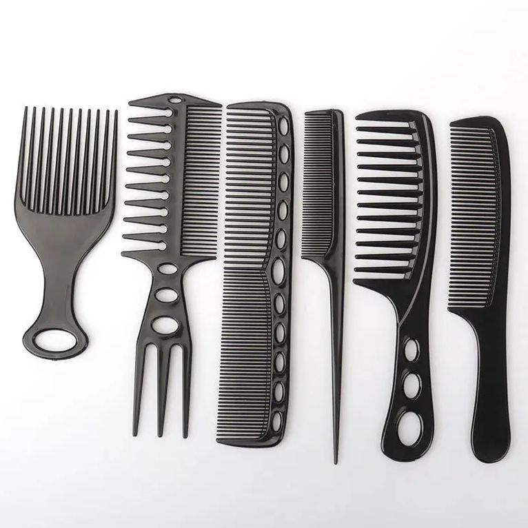 6pcs African Styling Hair Combs Makeup Combs Professional Oil Hair Combs Hairstylists Hairdressers Special for Real Hair Wigs