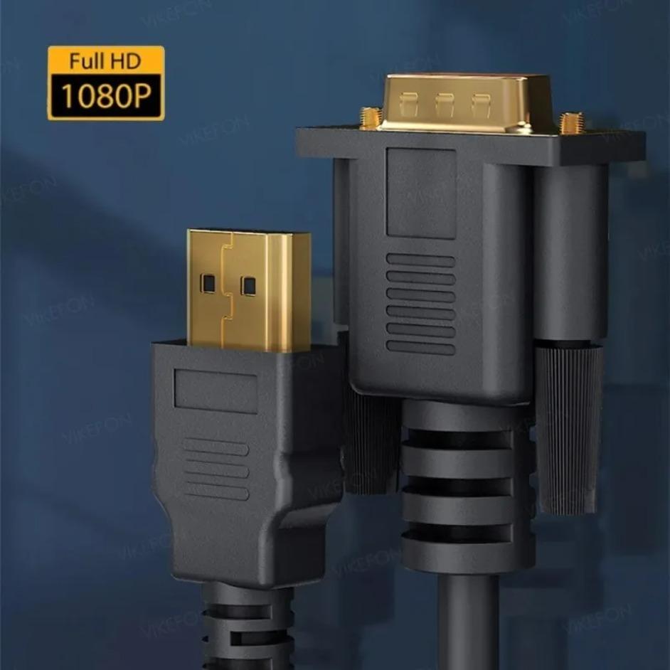 HDMI-Compatible To VGA Adapter Connecto Line Converter Cable 1.8M FHD 1920*1080P For Desktop Laptop PC TV Monitor Projector