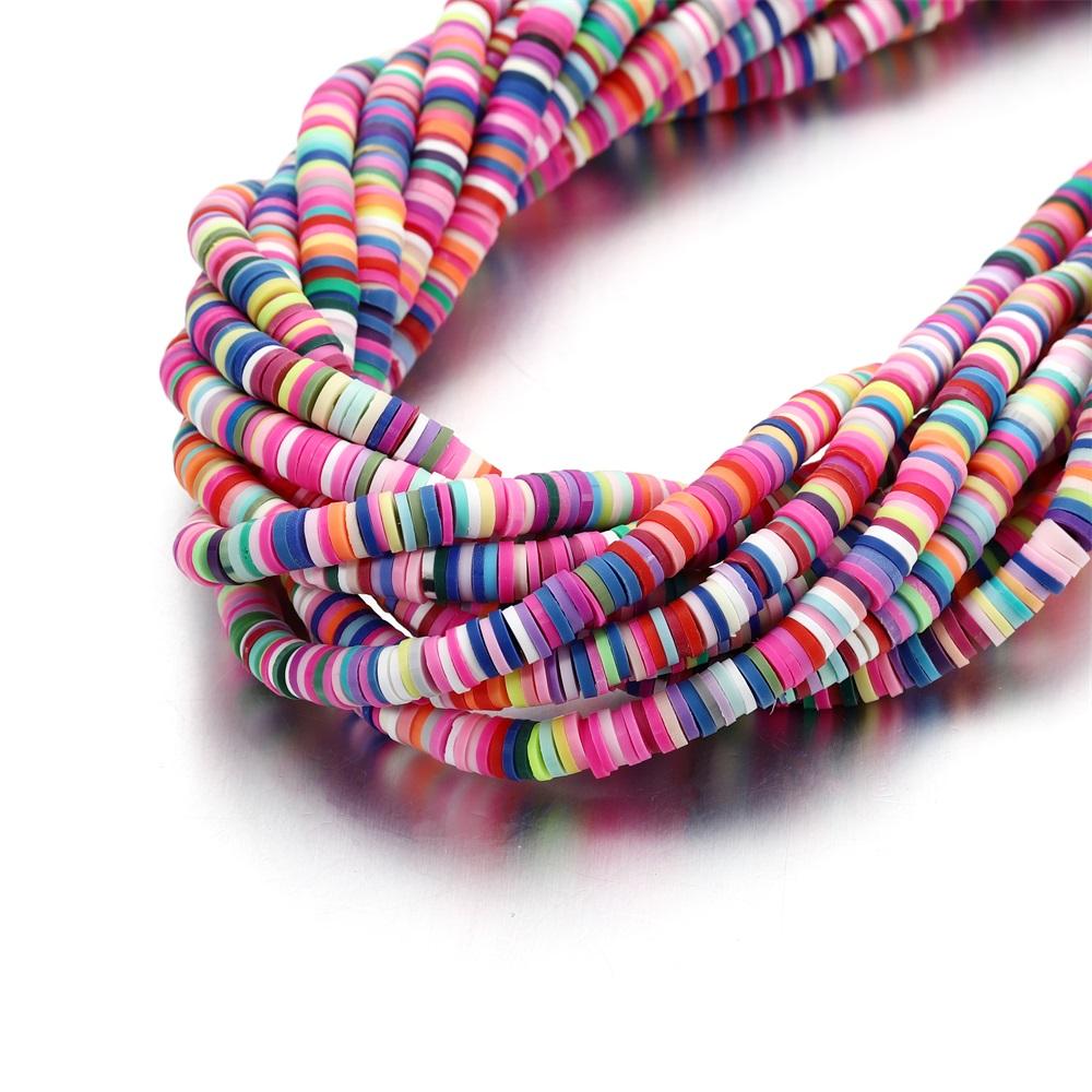 370Pcs/Lot 6mm Flat Round Polymer Clay Beads Chip Disk Loose Spacer Handmade Beads for DIY Jewelry Making Bracelet Necklace
