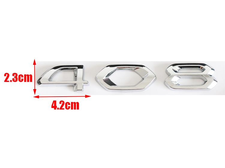 1pcs ABS 408 508 4008 5008 Car Rear Letter sticker Rear Bumper tail door trunk car rear Emblem styling Accessories For Peugeot NBE3