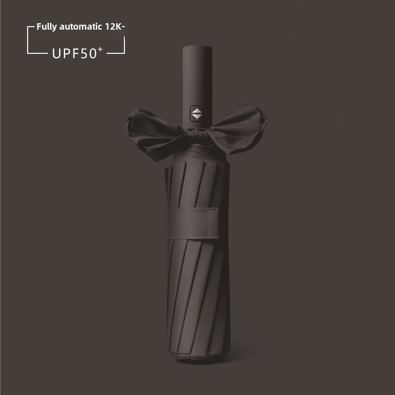 12-Rib Automatic Dual-Use Umbrella for Men & Women - Large, Sunshade & Rain Protection, UV Resistant