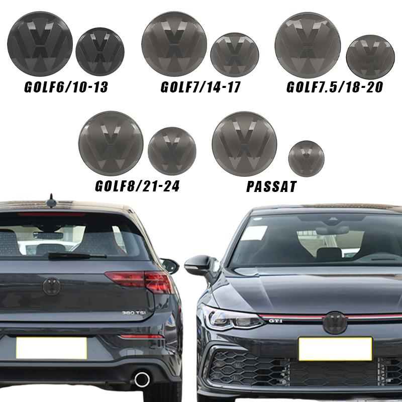 2026 Heiß Für VOLKSWAGEN VW 2 Stück Auto Logo Emblem Haube Vorne Und Hinten Heckmarkierung Heckemblem Aufkleber Zubehör Für Volkswagen VW Gol