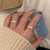 Habu Blaue Sternförmige Wellenring für Damen, mit Glatter Oberfläche, Offenes Design, Verstellbar für Den Zeigefinger, Ein Wenig Bekannter Stil.