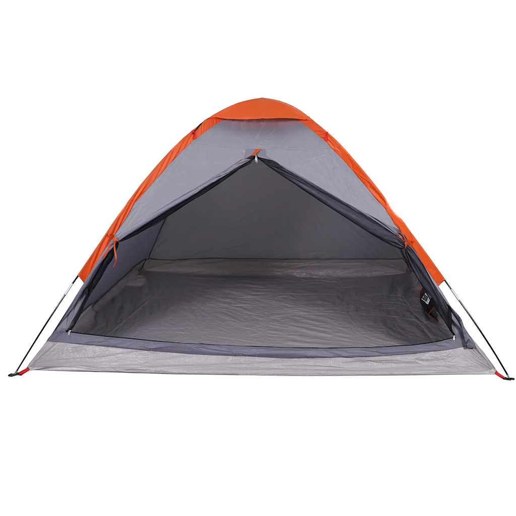 Vidaxl Tenda da Campeggio, 4 Persone, Grigio-Arancione, Impermeabile
