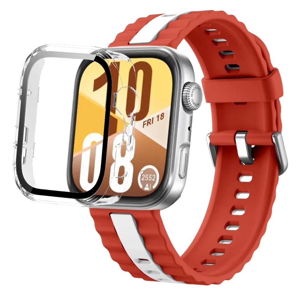 Silikonarmband+PC-Hülle für Huawei Watch Fit 4/Fit 4 Pro Intelligentes Armbandteile für Huawei Watch Fit 3 Uhr Schutzhülle