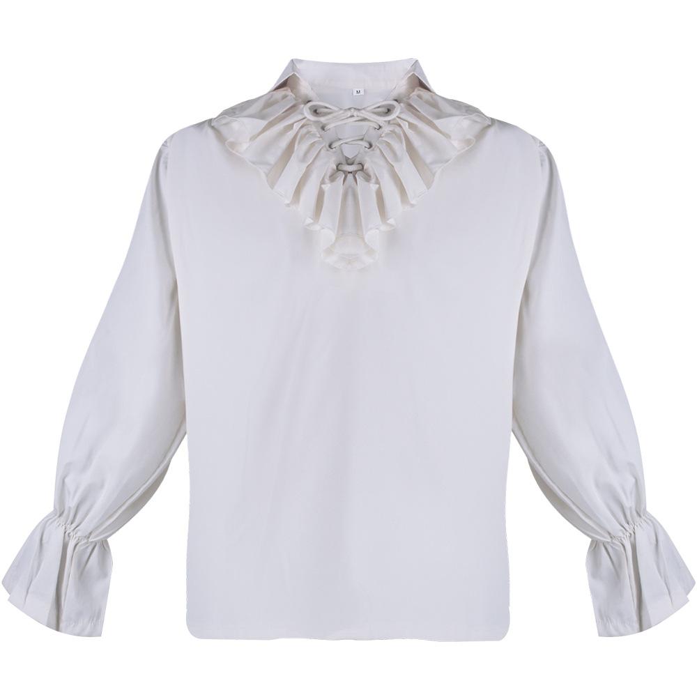 

Средневековый Косплей Одежда Мода Повседневный Простой Ретро Классический Изысканный Вечеринка 4XL белый