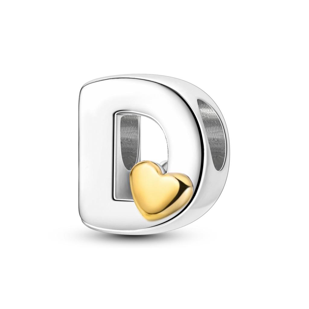 Charms 26 Letters A To Z Alphabet Spell Words Diy Name Copper Beads With Heart Fit Original Bracelet Diy Ladies Girl Jewelry