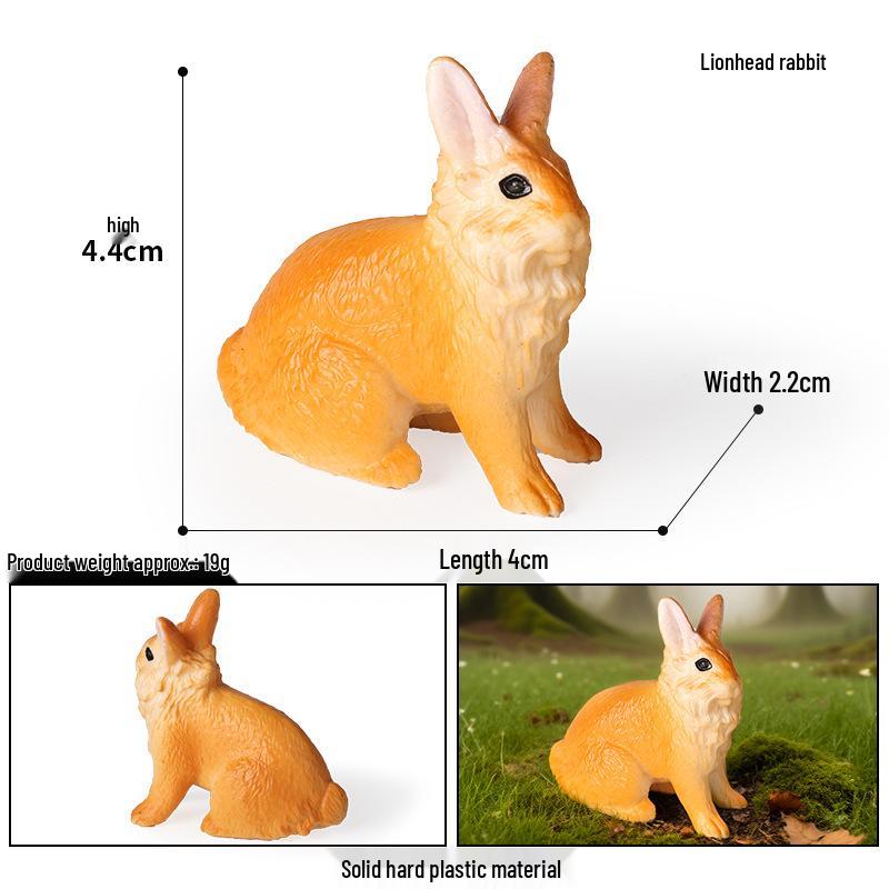 Children's Farm Animal Models: Cow, Pig, Rooster, Donkey, Duck, Cat, Sheep - Plastic Toy Set