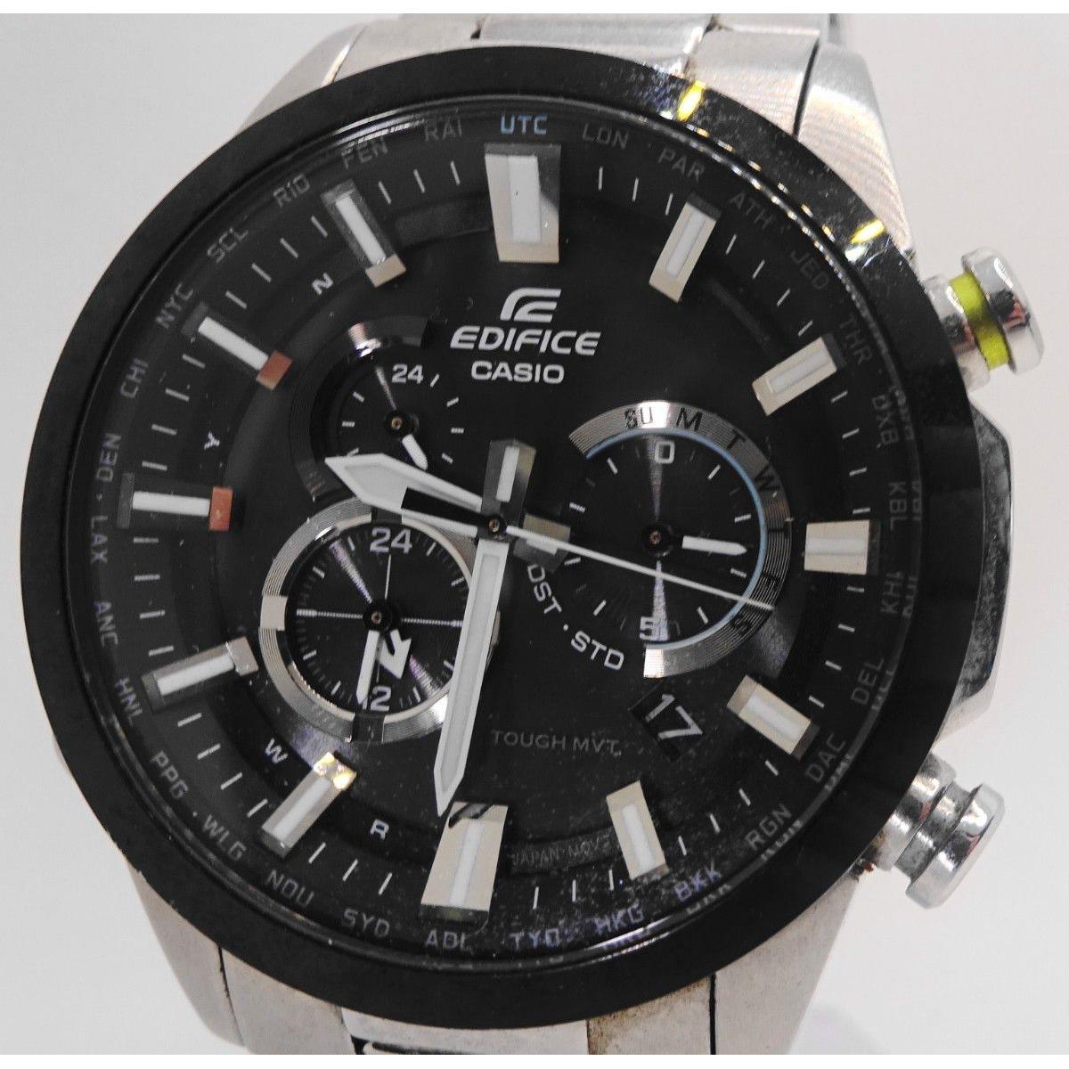 Used Operation CASIO EDIFICE EQW-T640 Radio Solar Watch Y252 Black Casio