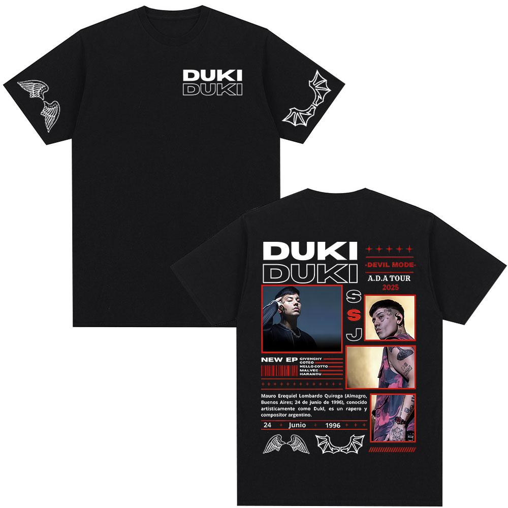 

Rapper Duki Modo Dlablo ADA Tour 2025 T-shirt Men Women Clothing Fashion Hip Hop Short Sleeve Oversized T-shirts Tops Streetwear 5XL різнокольоровий